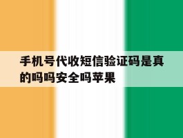 手机号代收短信验证码是真的吗吗安全吗苹果的简单介绍