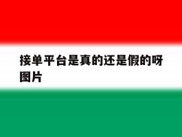 接单平台是真的还是假的呀图片