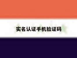 实名认证手机验证码