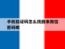 关于手机验证码怎么找回来微信密码呢的信息