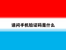 请问手机验证码是什么