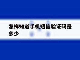 怎样知道手机短信验证码是多少