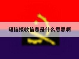 短信接收信息是什么意思啊
