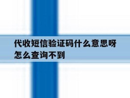 代收短信验证码什么意思呀怎么查询不到