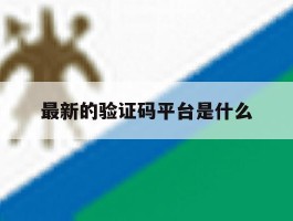 最新的验证码平台是什么