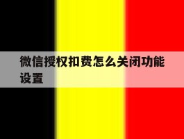 微信授权扣费怎么关闭功能设置