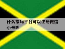 什么接码平台可以注册微信小号呢
