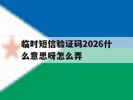 临时短信验证码2026什么意思呀怎么弄