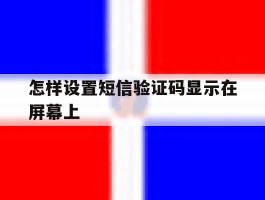怎样设置短信验证码显示在屏幕上