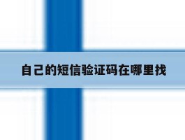 自己的短信验证码在哪里找