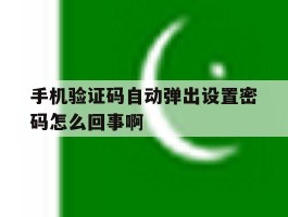 手机验证码自动弹出设置密码怎么回事啊