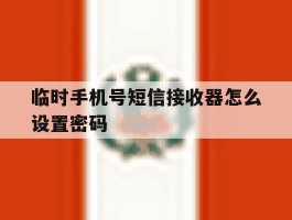 临时手机号短信接收器怎么设置密码