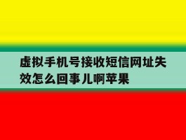 虚拟手机号接收短信网址失效怎么回事儿啊苹果的简单介绍