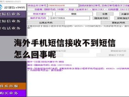 海外手机短信接收不到短信怎么回事呢