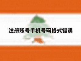 注册账号手机号码格式错误