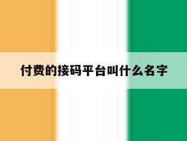 付费的接码平台叫什么名字