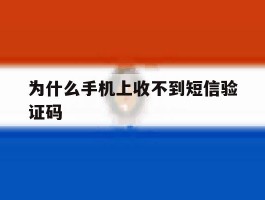 为什么手机上收不到短信验证码