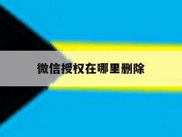 微信授权在哪里删除