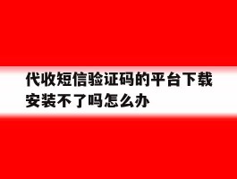 代收短信验证码的平台下载安装不了吗怎么办