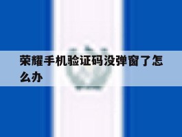 荣耀手机验证码没弹窗了怎么办