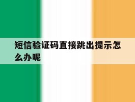 短信验证码直接跳出提示怎么办呢