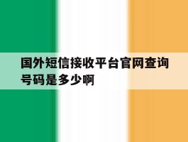 国外短信接收平台官网查询号码是多少啊的简单介绍