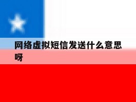 网络虚拟短信发送什么意思呀