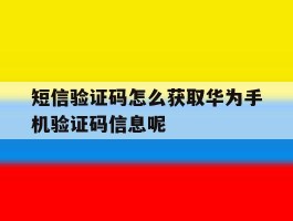 包含短信验证码怎么获取华为手机验证码信息呢的词条
