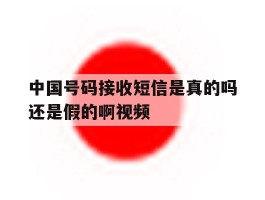 中国号码接收短信是真的吗还是假的啊视频的简单介绍