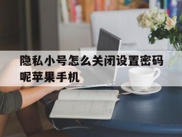 关于隐私小号怎么关闭设置密码呢苹果手机的信息