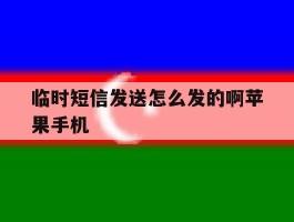 关于临时短信发送怎么发的啊苹果手机的信息