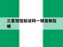 三星短信验证码一键复制在哪