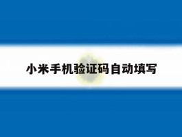 小米手机验证码自动填写