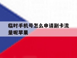 临时手机号怎么申请副卡流量呢苹果