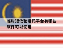 临时短信验证码平台有哪些软件可以使用