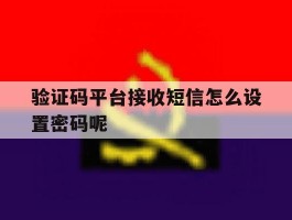 验证码平台接收短信怎么设置密码呢