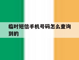 临时短信手机号码怎么查询到的