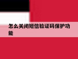 怎么关闭短信验证码保护功能