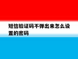 短信验证码不弹出来怎么设置的密码