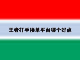 王者打手接单平台哪个好点