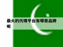 最火的代理平台有哪些品牌呢