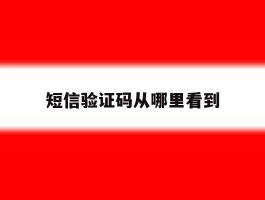 短信验证码从哪里看到