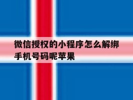 关于微信授权的小程序怎么解绑手机号码呢苹果的信息