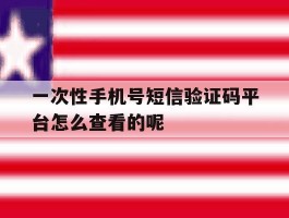 一次性手机号短信验证码平台怎么查看的呢的简单介绍