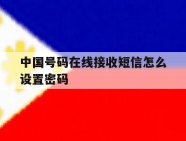 中国号码在线接收短信怎么设置密码