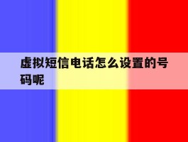 虚拟短信电话怎么设置的号码呢