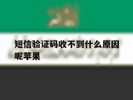 短信验证码收不到什么原因呢苹果