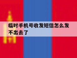 临时手机号收发短信怎么发不出去了