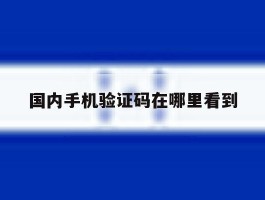 国内手机验证码在哪里看到
