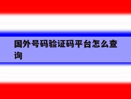 国外号码验证码平台怎么查询